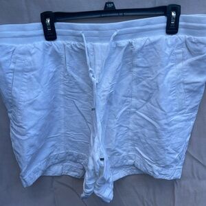 Lane Bryant White Athletic Shorts with Drawstring Waist